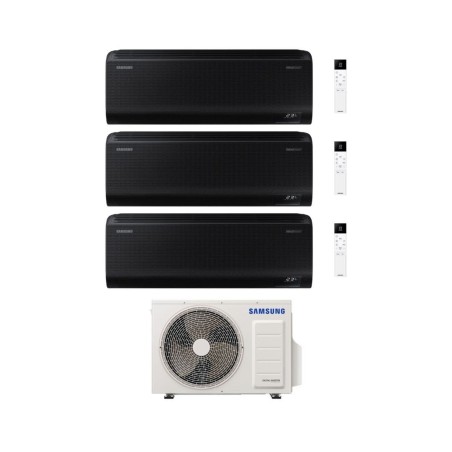 Samsung Climatizzatore Trial Split Windfree Black 12+12+12 BTU con AJ068TXJ3KG/EU Inverter R-32 Wi-Fi Classe A++