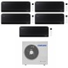 Samsung Climatizzatore Penta Split Windfree Black 9+9+12+12+12 BTU con AJ100TXJ5KG/EU Inverter R-32 Wi-Fi Classe A++