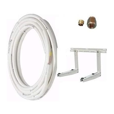 KIT INSTALLAZIONE CONDIZIONATORE TUBI RAME 1/4 3/8 3 MT RACCORDI STAFFA TUBO CONDENSA