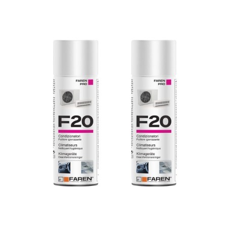 Faren F20, Igienizzante Spray per Climatizzatori di Casa e Auto, gradevolmente profumato a base alcolica, 2pz x 400ml