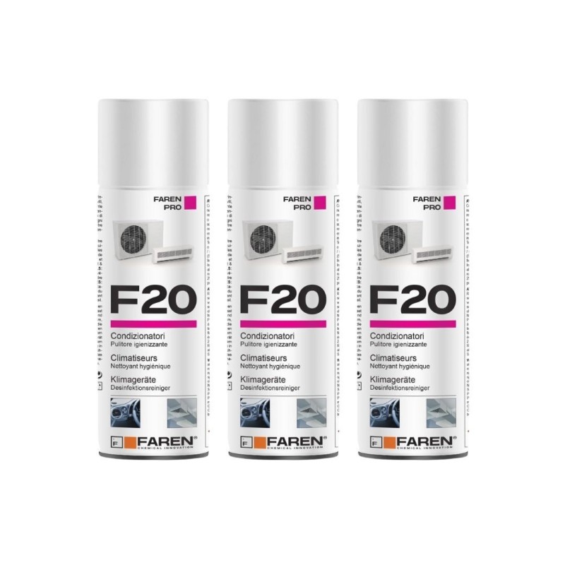 Farmicol Faren F20 Spray Igienizzante per Climatizzatori e Auto 400ml - 3pz