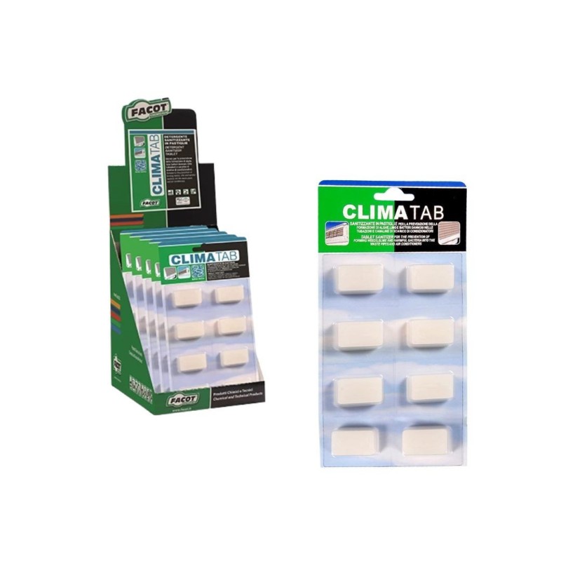 Facot ClimaTab Pastiglie Sanitizzante Per Scarico Condensa CLITABLI8E - Blister da 8 Pezzi