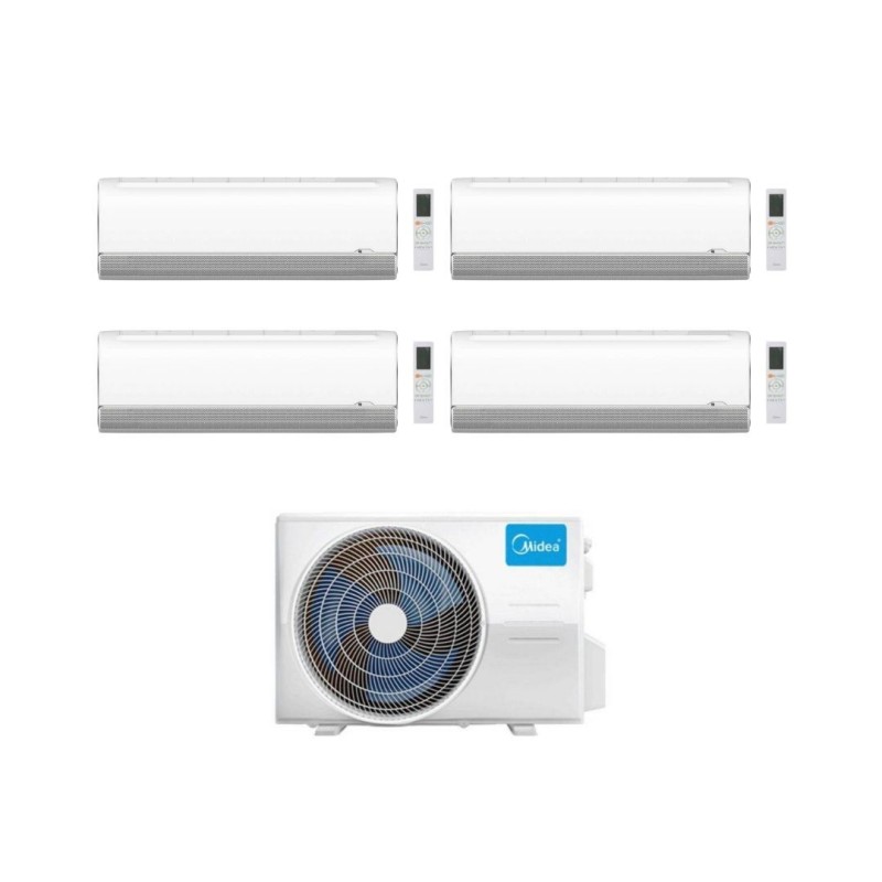 Midea Climatizzatore Quadri Split serie BreezeleSS+ 9+9+12+12 con M5OE-42HFN8-Q Inverter R 32 Wi-Fi Classe A++