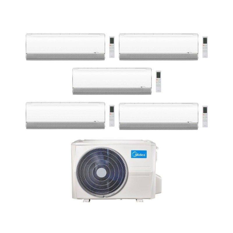 Midea Climatizzatore Penta Split serie BreezeleSS+ 9+12+12+12+12 con M5OE-42HFN8-Q Inverter R 32 Wi-Fi Classe A++