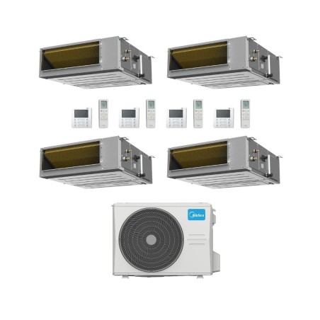 Midea Climatizzatore Canalizzato Quadri Split serie A7 MTJ 9+9+9+18 con M5OE-42HFN8-Q Inverter R 32 Wi-Fi Optional Classe A++