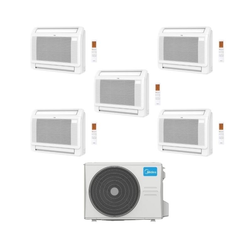 Midea Climatizzatore Console Penta Split MFA2U 9+9+9+12+12 con M5OE-42HFN8-Q Inverter R 32 Wi-Fi Optional Classe A++