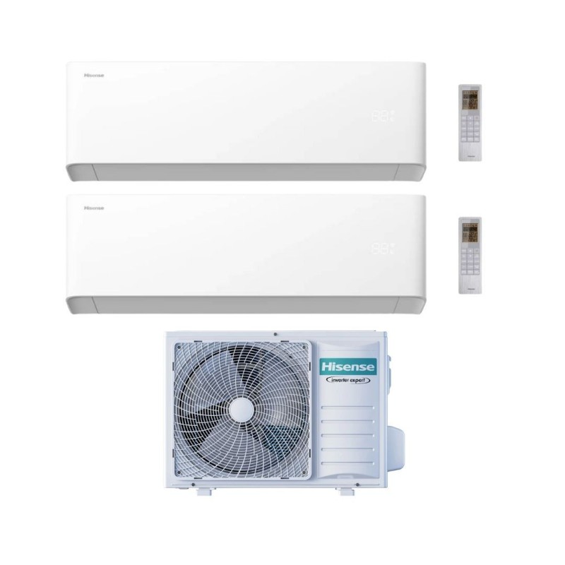 Hisense Climatizzatore UNI HB Dual Split 7+18 con 3AMW52U4RJC Inverter Wi-Fi R-32 Classe A++