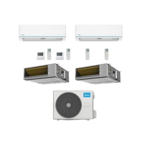 Midea Quadri Split Climatizzatore Evolution 9+9 Canalizzato A7 MTJ 12+12 con M4O-36FN8-Q Inverter R 32 Wi-Fi Optional Classe A++