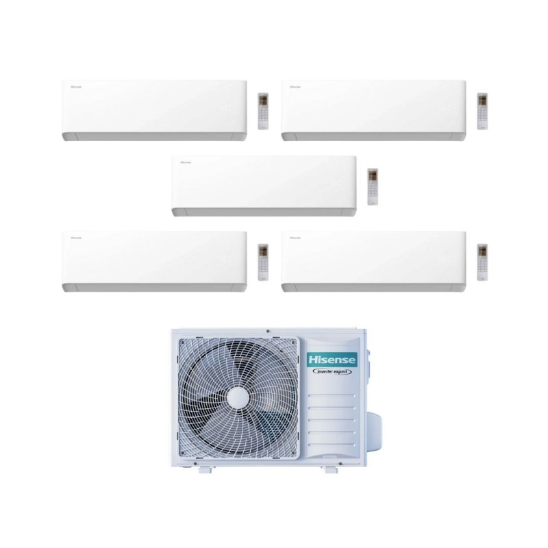 Hisense Climatizzatore UNI HB Penta Split 9+9+9+9+12 con 5AMW105U4RQC Inverter Wi-Fi R-32 Classe A++