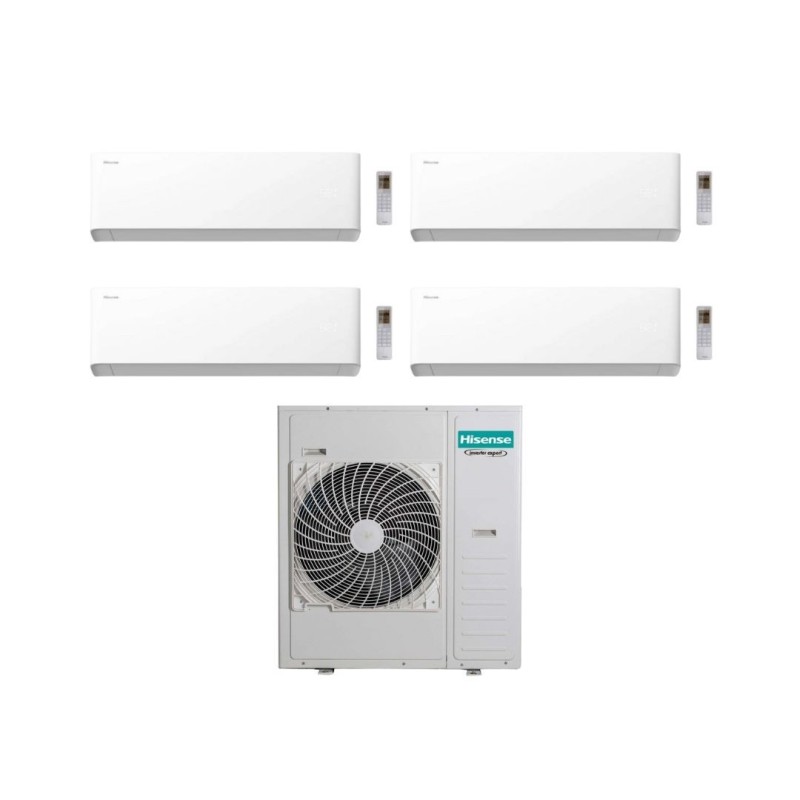 Hisense Climatizzatore UNI HB Quadri Split 9+12+12+24 con 5AMW125U4RTA Inverter Wi-Fi R-32 Classe A++