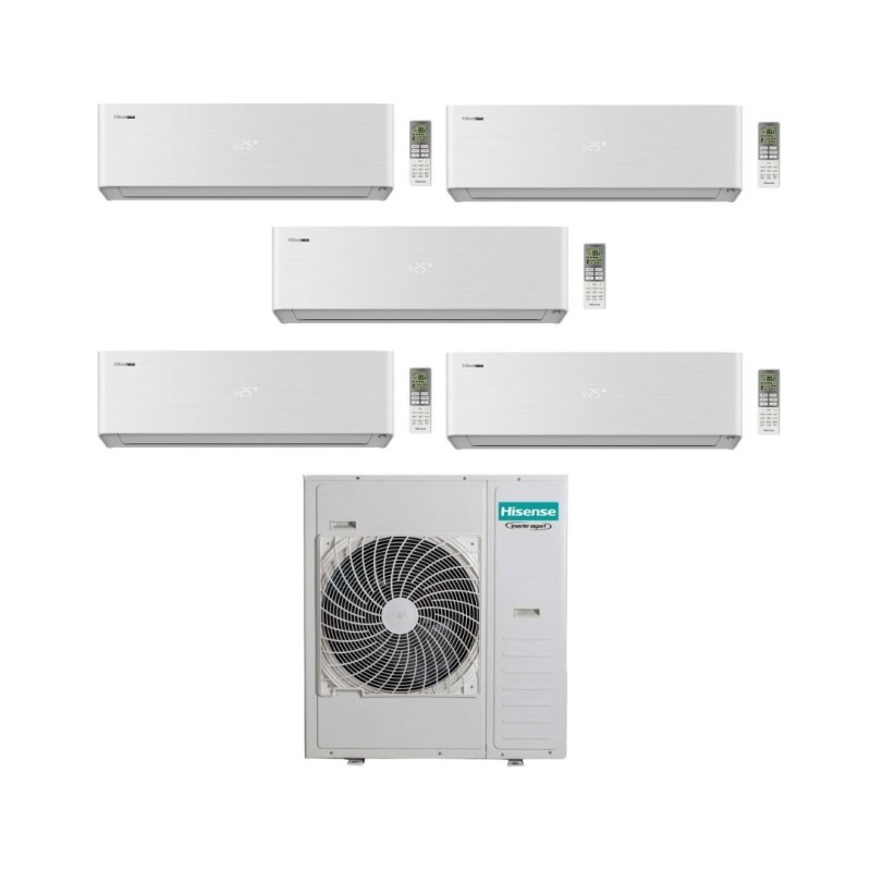 Hisense Climatizzatore Energy Pro X Penta Split 9+9+9+9+18 con 5AMW125U4RTA Inverter Wi-Fi R-32 Classe A++