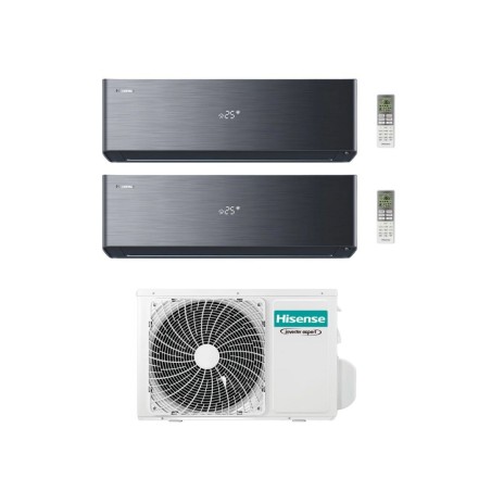 Hisense Climatizzatore Energy Pro X Black Dual Split 9+9 con 2AMW35U4RGC Inverter Wi-Fi R-32 Classe A++