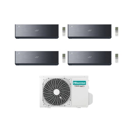Hisense Climatizzatore Energy Pro X Black Quadri Split 9+9+9+9 con 4AMW81U4RJC Inverter Wi-Fi R-32 Classe A++