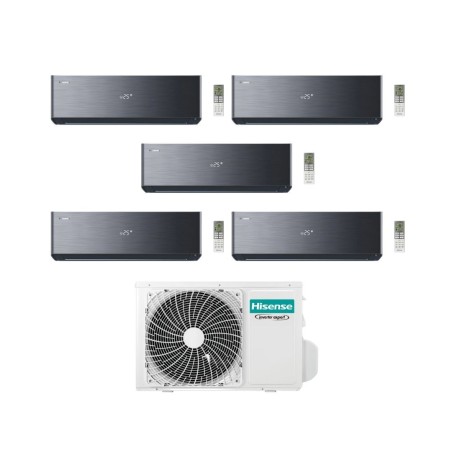 Hisense Climatizzatore Energy Pro X Black Penta Split 9+9+9+9+9 con 5AMW105U4RQC Inverter Wi-Fi R-32 Classe A++