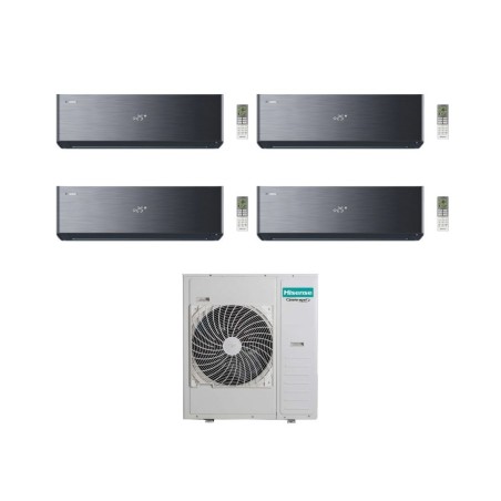 Hisense Climatizzatore Energy Pro X Black Quadri Split 9+9+18+18 con 5AMW125U4RTA Inverter Wi-Fi R-32 Classe A++