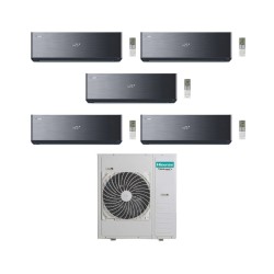 Hisense Climatizzatore Energy Pro X Black Penta Split 9+9+12+12+12 con 5AMW125U4RTA Inverter Wi-Fi R-32 Classe A++