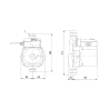 Grundfos Circolatore Pompa per aumento pressione domestica UPA 15-120 con pressostato per avvio automatico Disegno tecnico
