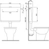 Cassetta WC Esterna scarico bagno Slim Sottile salvaspazio AP220 disegno tecnico
