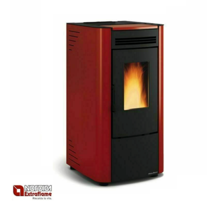 STUFA A PELLET NORDICA EXTRAFLAME KETTY EVO 2.0  7 KW 187 MC COLORE BORDEAUX