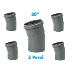 Curve 30° ( 5 PEZZI ) polipropilene diametro 40 mm Innesto