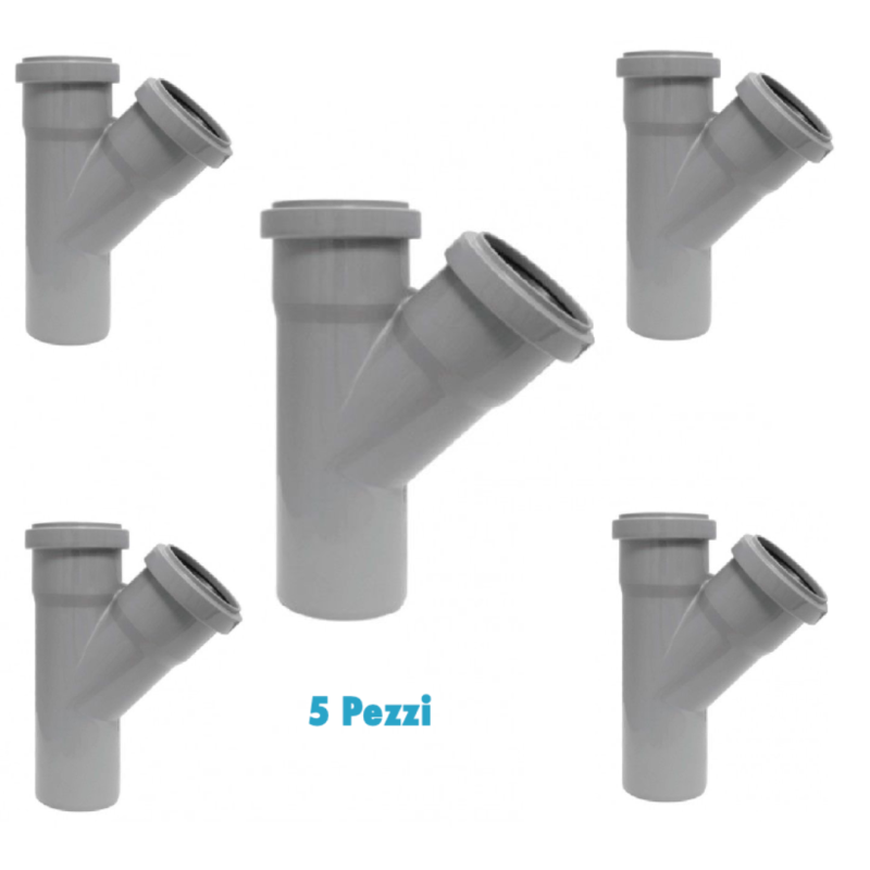 Braga derivazione 45° (5 PEZZI) polipropilene diametro 40 mm innesto