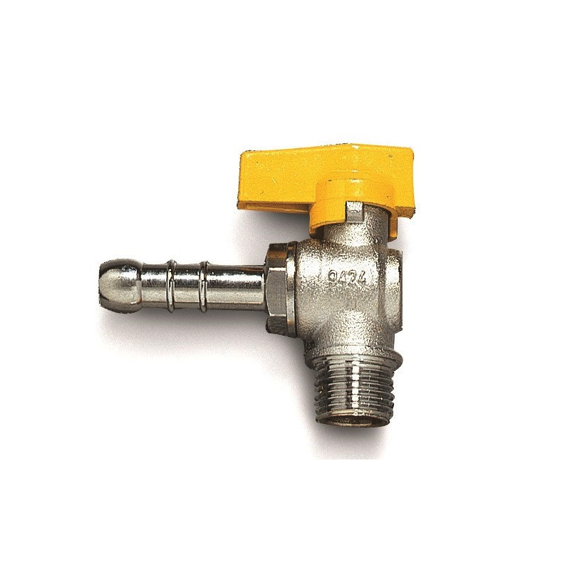 Valvola per rubinetto per gas a squadro portagomma 1/2" METANO
