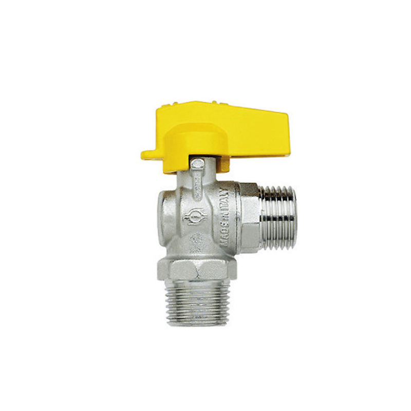 Valvola rubinetto per gas cucina a squadra maschio 1/2"