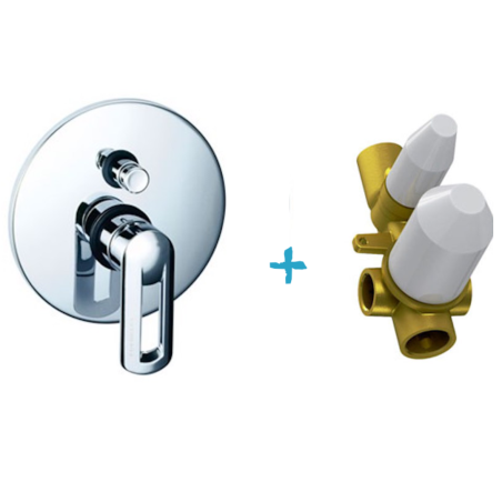 Eurorama Miscelatore Doccia Incasso Con Deviatore 2 Uscite Serie NEVA PE133030 + 730330