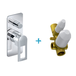 Eurorama Miscelatore Doccia Incasso Con Deviatore 2 Uscite  Serie FLUE PE138030SL + 730330