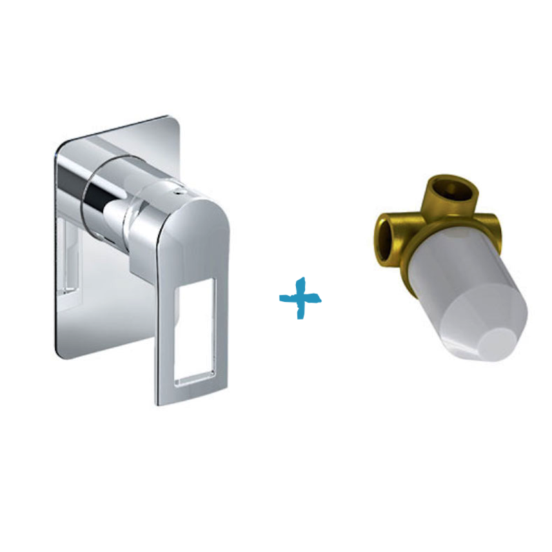 Eurorama Miscelatore Doccia Incasso Serie FLUE PE138055SL + 730355