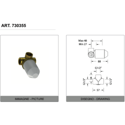 Eurorama Miscelatore Doccia Incasso Serie FLUE PE138055SL + 730355 disegno tecnico