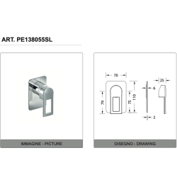 Eurorama Miscelatore Doccia Incasso Serie FLUE PE138055SL + 730355 disegno tecnici