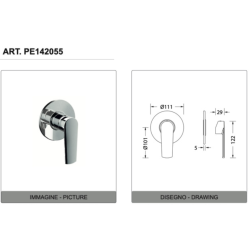 Eurorama Miscelatore Doccia Incasso Serie KLINT PE142055 + 730355 disegni tecnici