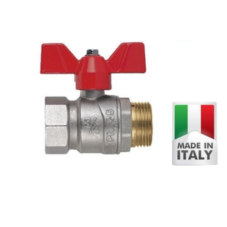 Valvola a sfera M/F da 1/2 a 1" a farfalla