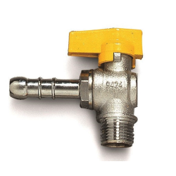 Valvola rubinetto gas a squadro portagomma 1/2" METANO Conf. 3 pezzi