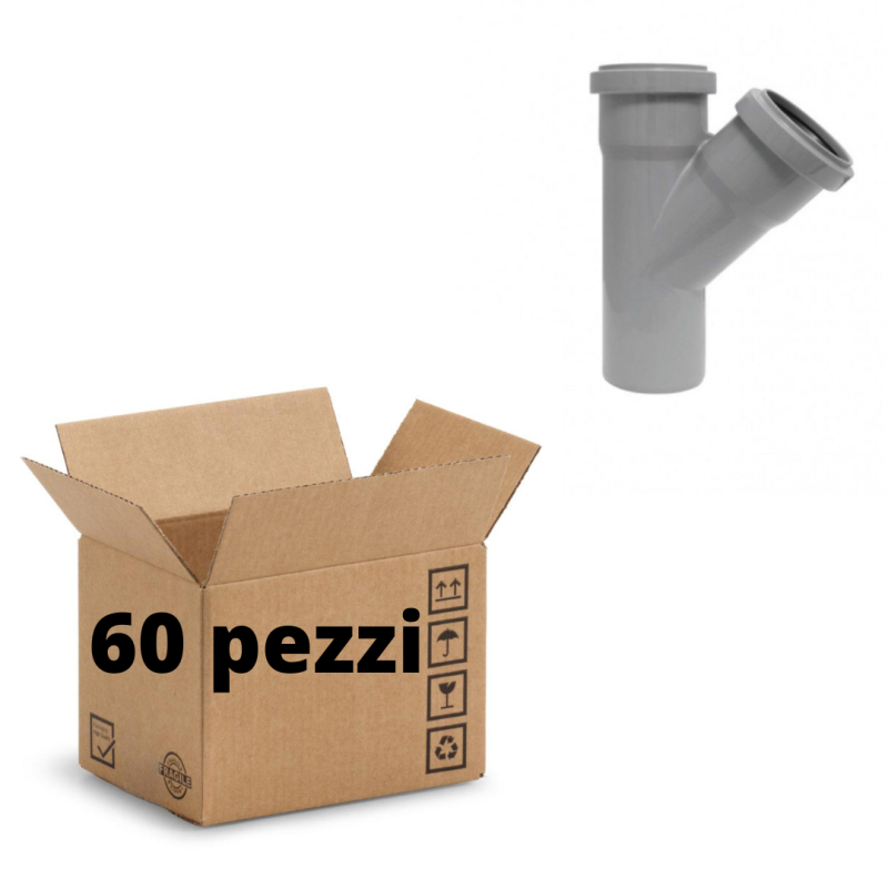 CONF. 60X BRAGA DERIVAZIONE 45° POLIPROPILENE DIAMETRO 32 mm INNESTO