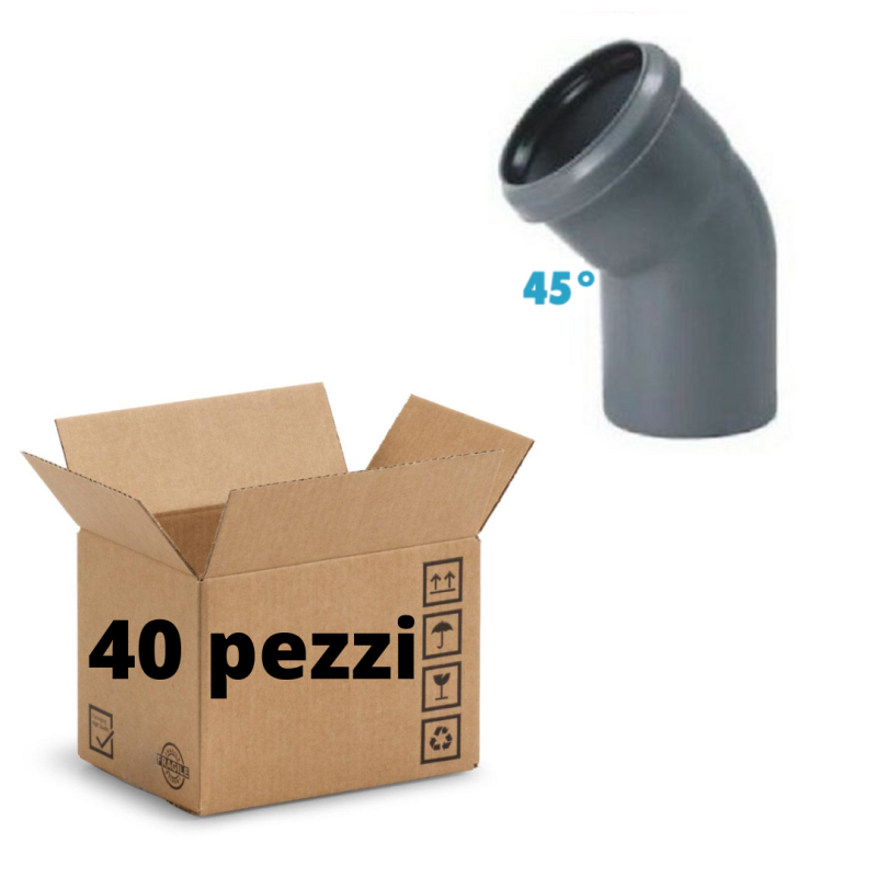 CONF. 40X CURVE 45° POLIPROPILENE DIAMETRO 32 mm INNESTO