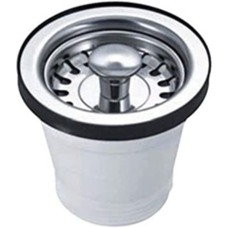 Bonimini Piletta Basket in Pvc Bianca per lavelli - 1"1/2 x Diam. 70