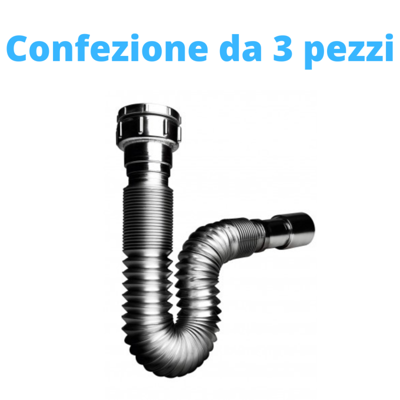 Bonomini Tubo di Scarico Jolly Flex CROMATO 1"1/4 diametro 32 Confezione da tre pezzi
