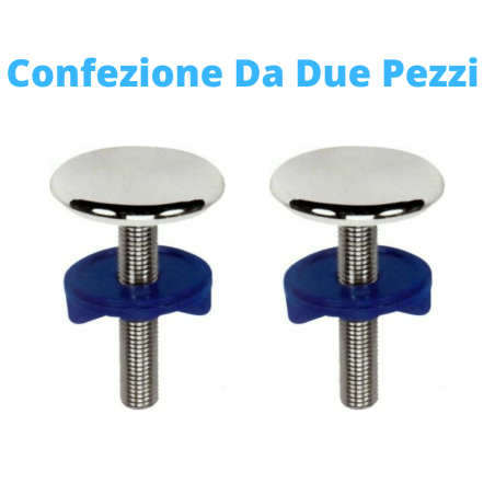 Tappo Copriforo Cromato per Lavabo Confezione da due pezzi