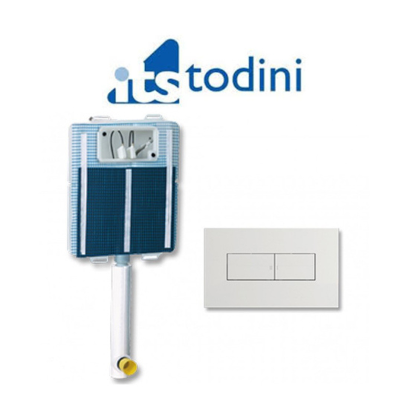 Cassetta Di Scarico WC ITS Todini Idea Da Incasso 20.00/C + Placca Idea Bianco