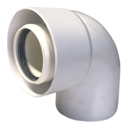 Ferrari Curva Coassiale Condensazione PPS/PVC M/F DA 45° o 90° Diam. 60/100 2