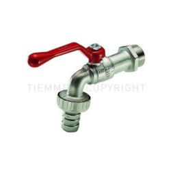 Rubinetto portagomma giardino a sfera a leva alluminio esterno 1/2 o 3/4 Rosso