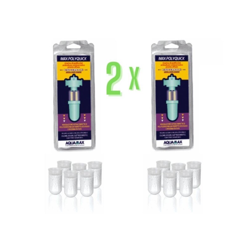 Aquamax Ricariche Di Polifosfati Maxpolyquick 2 Pezzi Per Filtro Anticalcare