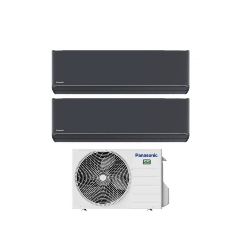 Condizionatore Climatizzatore Panasonic Dual Split Inverter Etherea Dark Con Econavi R-32 Wi-Fi 12000+12000 Con CU-2Z50TBE