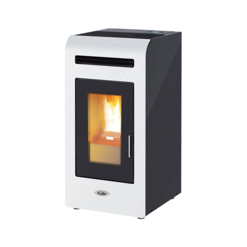 Stufa a Pellet KALOR modello MIA 16 16.3 kW in acciaio  Bianca