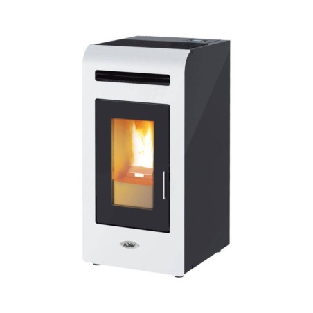 Stufa a Pellet KALOR modello MIA 16 16.3 kW in acciaio  Bianca