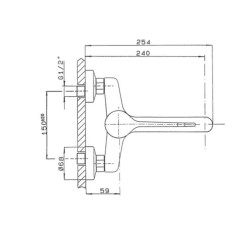 Monocomando Miscelatore Lavello a Parete Gs Rubinetterie serie Ecoline Dati tecnici