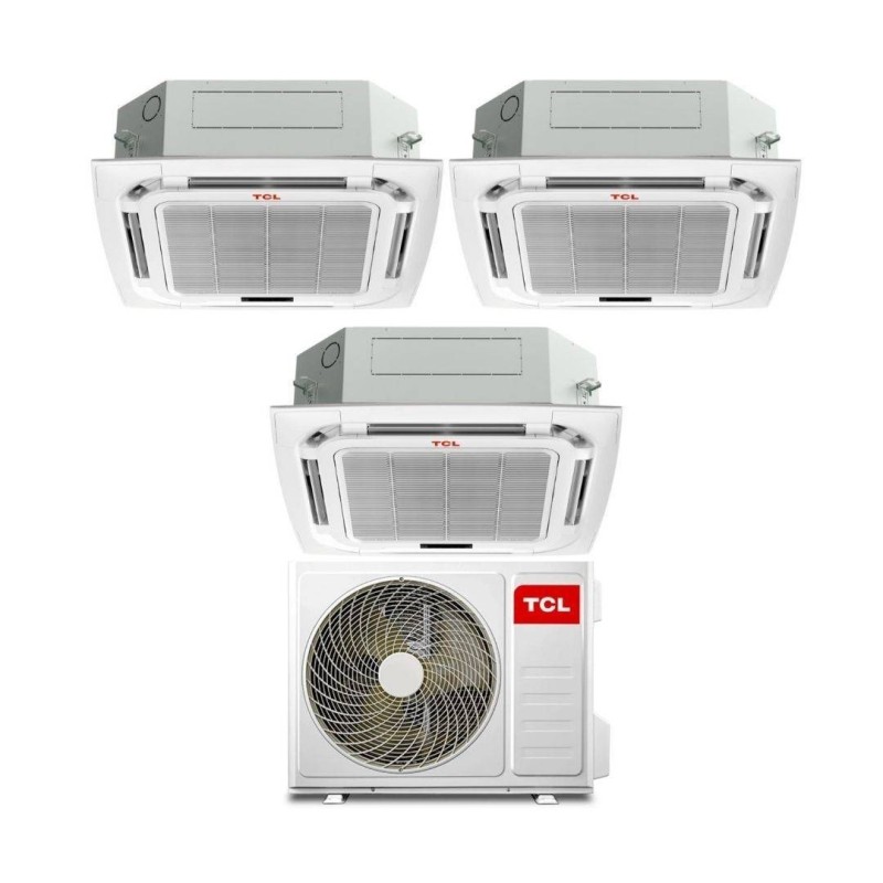 TCL Climatizzatore Inverter Trial Split a Cassetta 12+12+12 con MT2730 Wi-Fi R-32 Classe A++