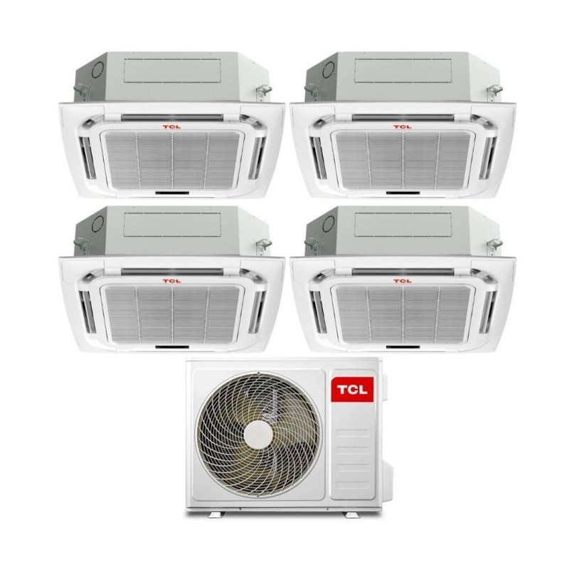 TCL Climatizzatore Inverter Quadri Split a Cassetta 9+12+12+12 con MT3240 Wi-Fi R-32 Classe A++